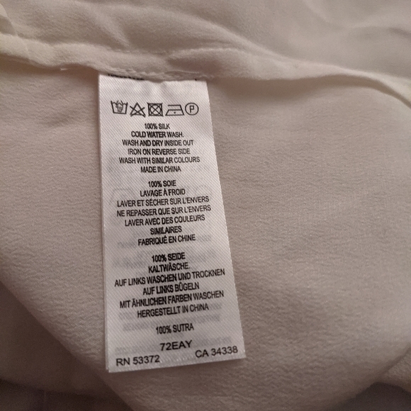 French Connection Asymmetric Silk Cream Blouse - Picture 8 of 9